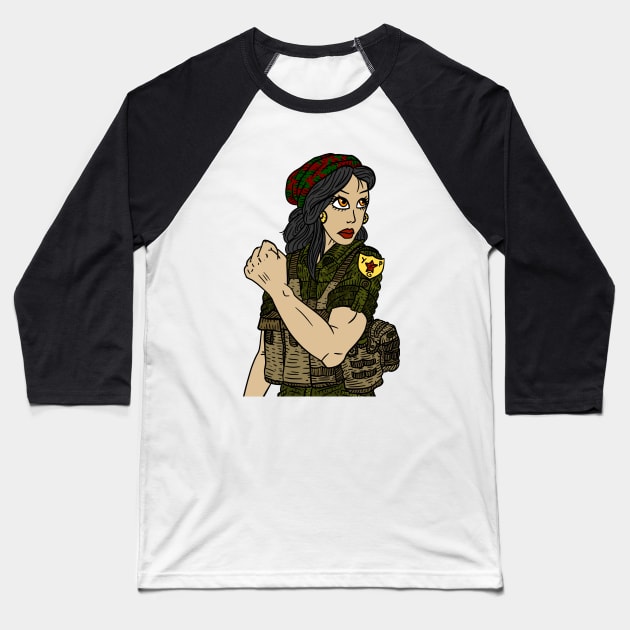 kurdistan, YPG women. kurdish power. Baseball T-Shirt by JJadx